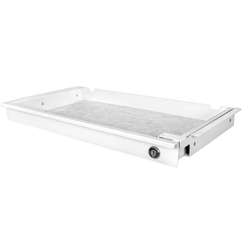 Liftor Safety Slim, zamykana metalowa szuflada, biały